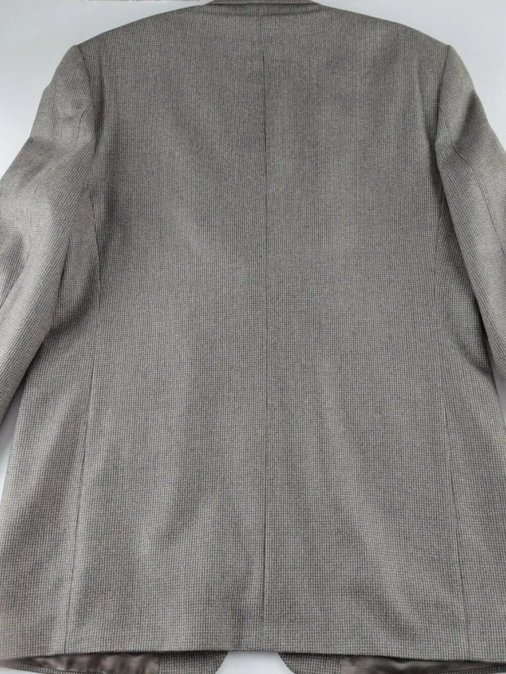 Oscar De La Renta Single Breasted Blazer Men's 43L Black Tan Wool Cashmere Blend